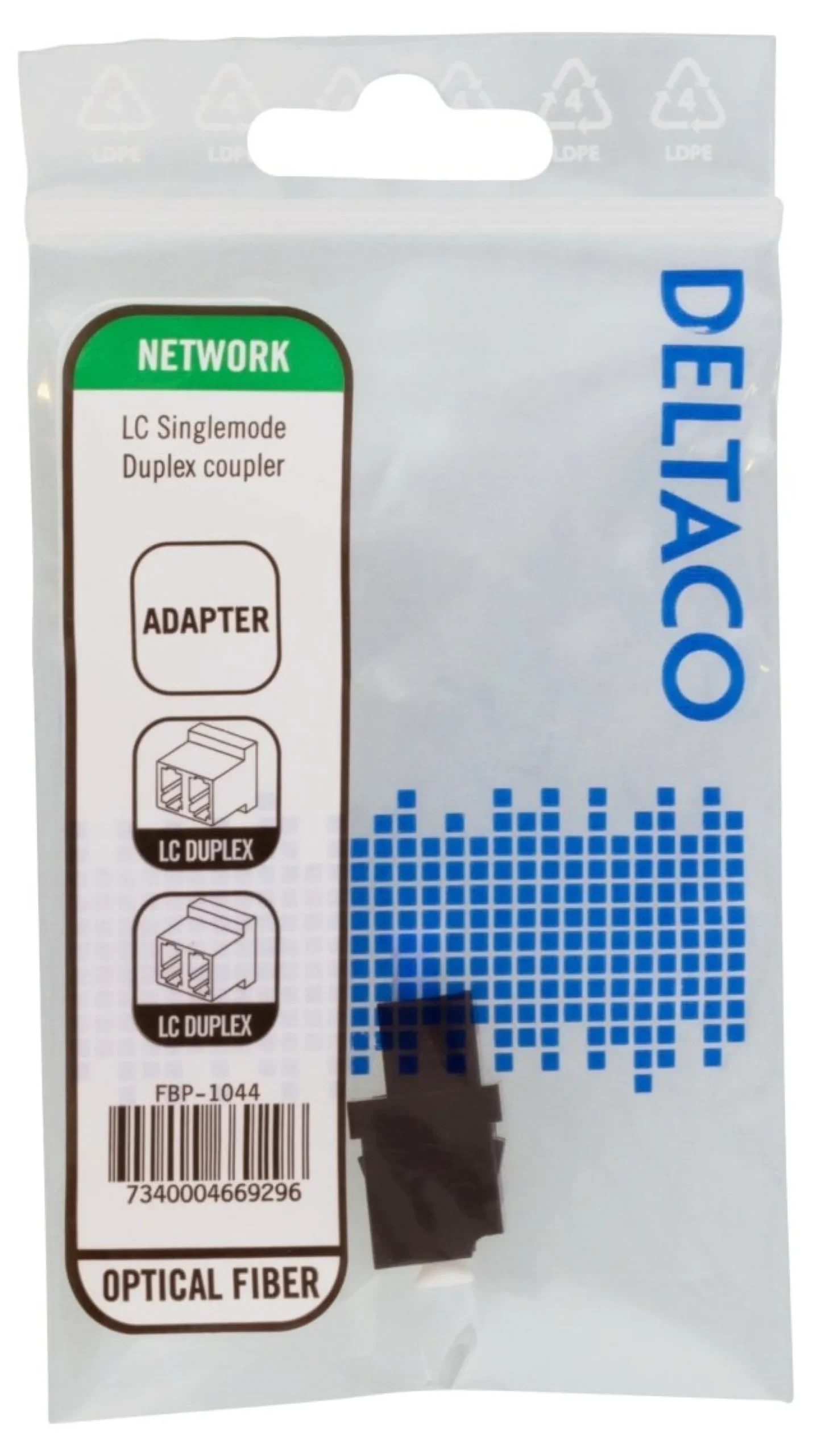 DELTACO Hætte, fiber, LC-LC, singlemode, duplex, keramisk, plast