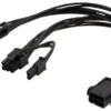 DELTACO Internal PCIe power cable, 6-pin to 2x 8-pin, 0,3m, sort