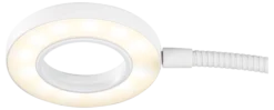 DELTACO 3-i-1 Selfie Ring-Lampe med telefon og Mikrofon holder, hvid