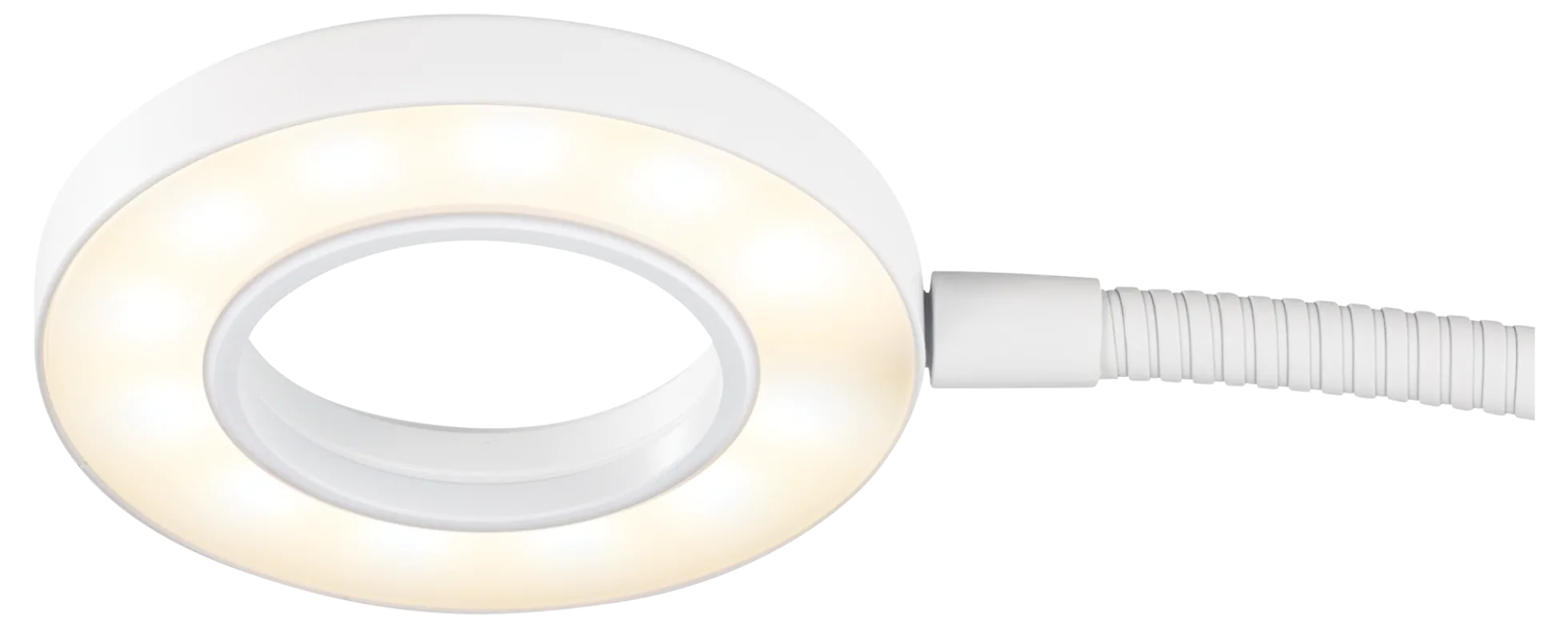 DELTACO 3-i-1 Selfie Ring-Lampe med telefon og Mikrofon holder, hvid