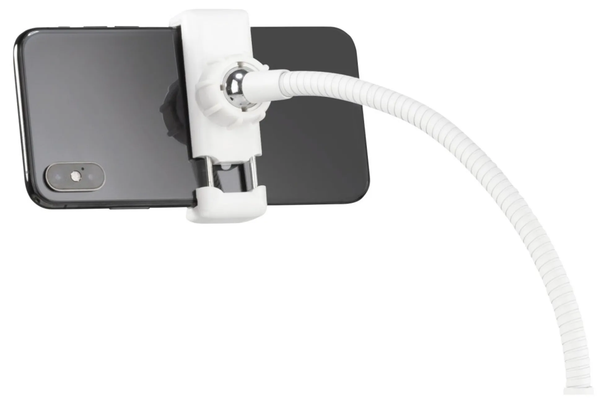 DELTACO 3-i-1 Selfie Ring-Lampe med telefon og Mikrofon holder, hvid