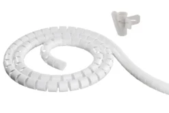 DELTACO Kabelskjulere i nylon, 25mm diameter, værktøj, 10m, hvid
