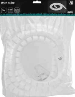 DELTACO Kabelskjulere i nylon, 25mm diameter, værktøj, 5m, hvid
