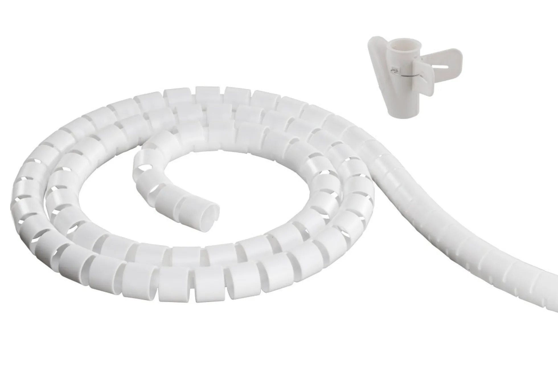 DELTACO Kabelskjulere i nylon, 25mm diameter, værktøj, 5m, hvid
