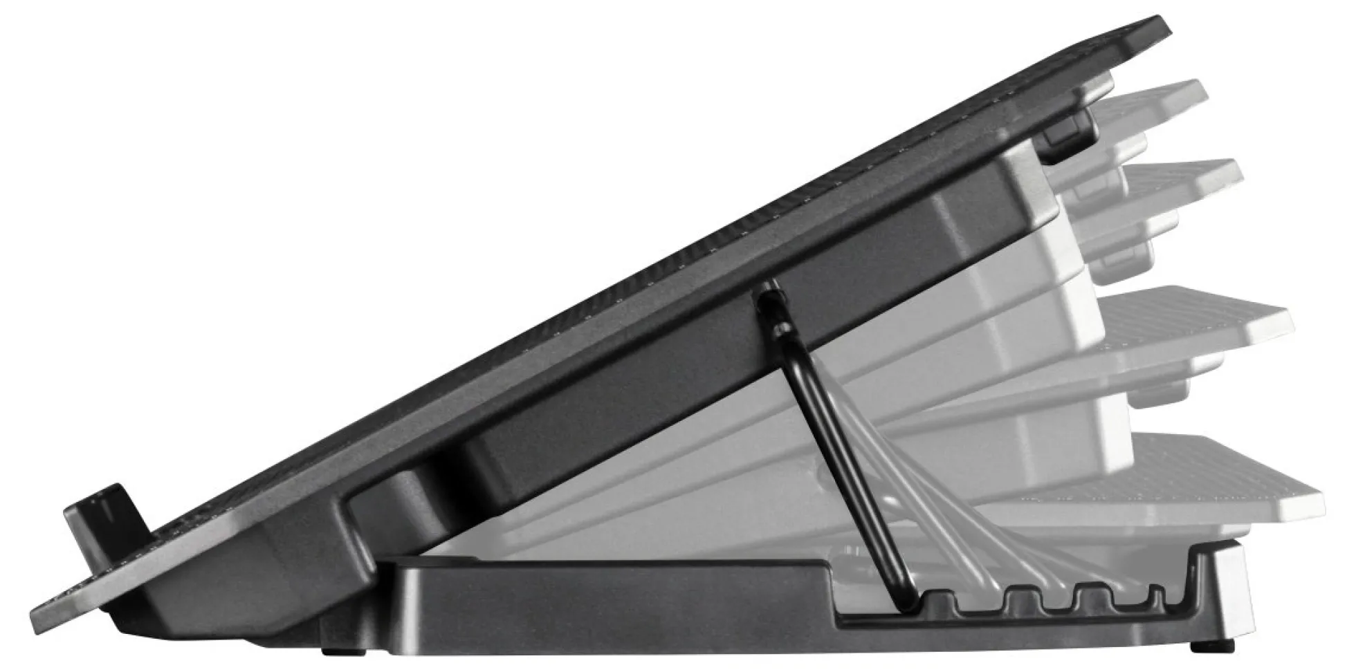 DELTACO laptop cooler for 15.6" lapotop, 2x120mm fans, blue LED, sort