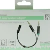 DELTACO lydadapter, 3,5mm mikrofon han og 3,5mm stereo han til 3,5mm