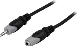 DELTACO Lydkabel, 3,5mm han - hun, 1m