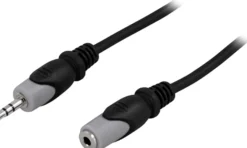 DELTACO Lydkabel, 3,5mm han - hun, 0,5m