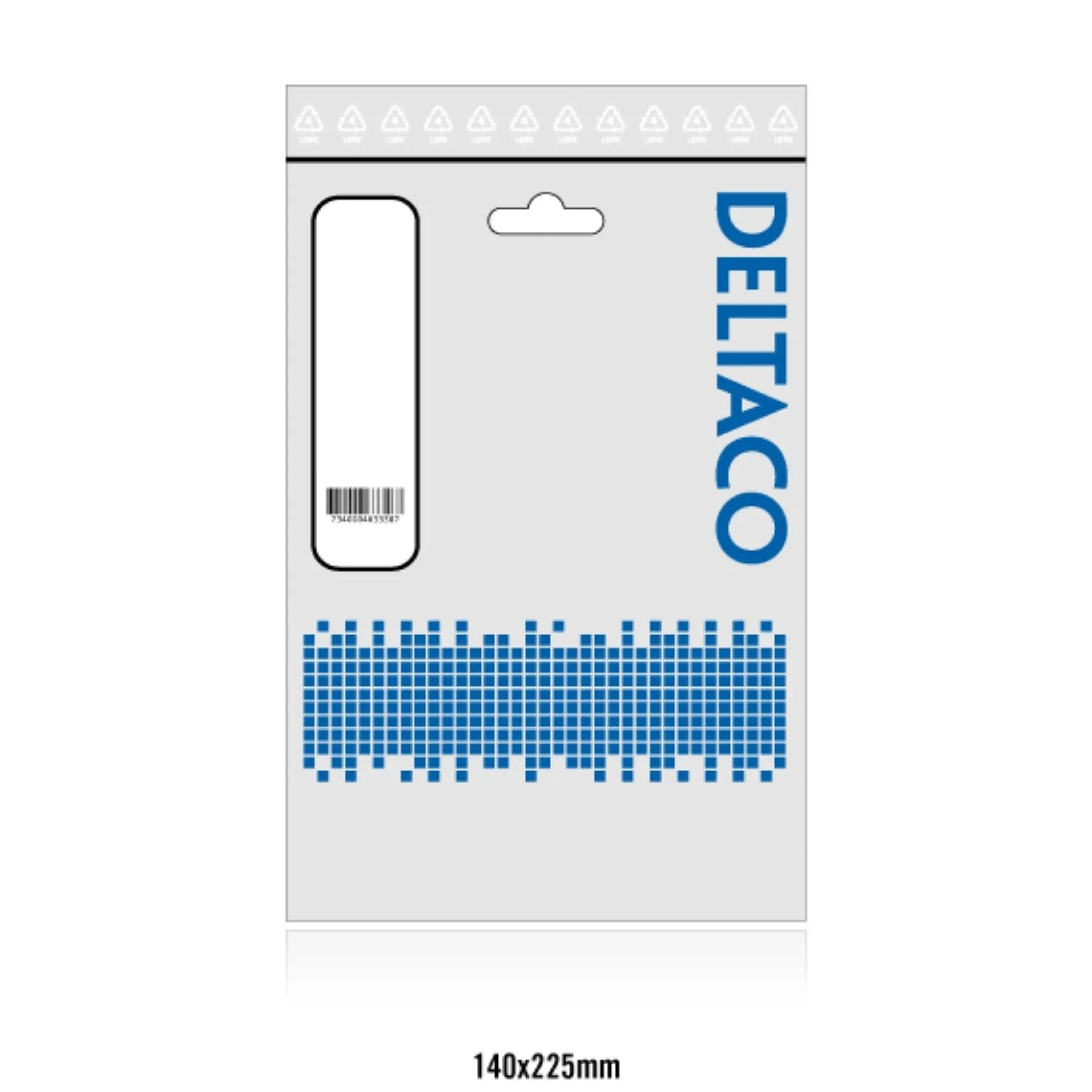 DELTACO Lydkabel, 3,5mm han - hun, 2m