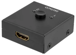 DELTACO Manuel dobbelrettet HDMI-switch,2 indgange til 1 udgang, eller