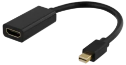 DELTACO Mini DisplayPort till HDMI adapter, 4K 60Hz, 0,2m, Sort