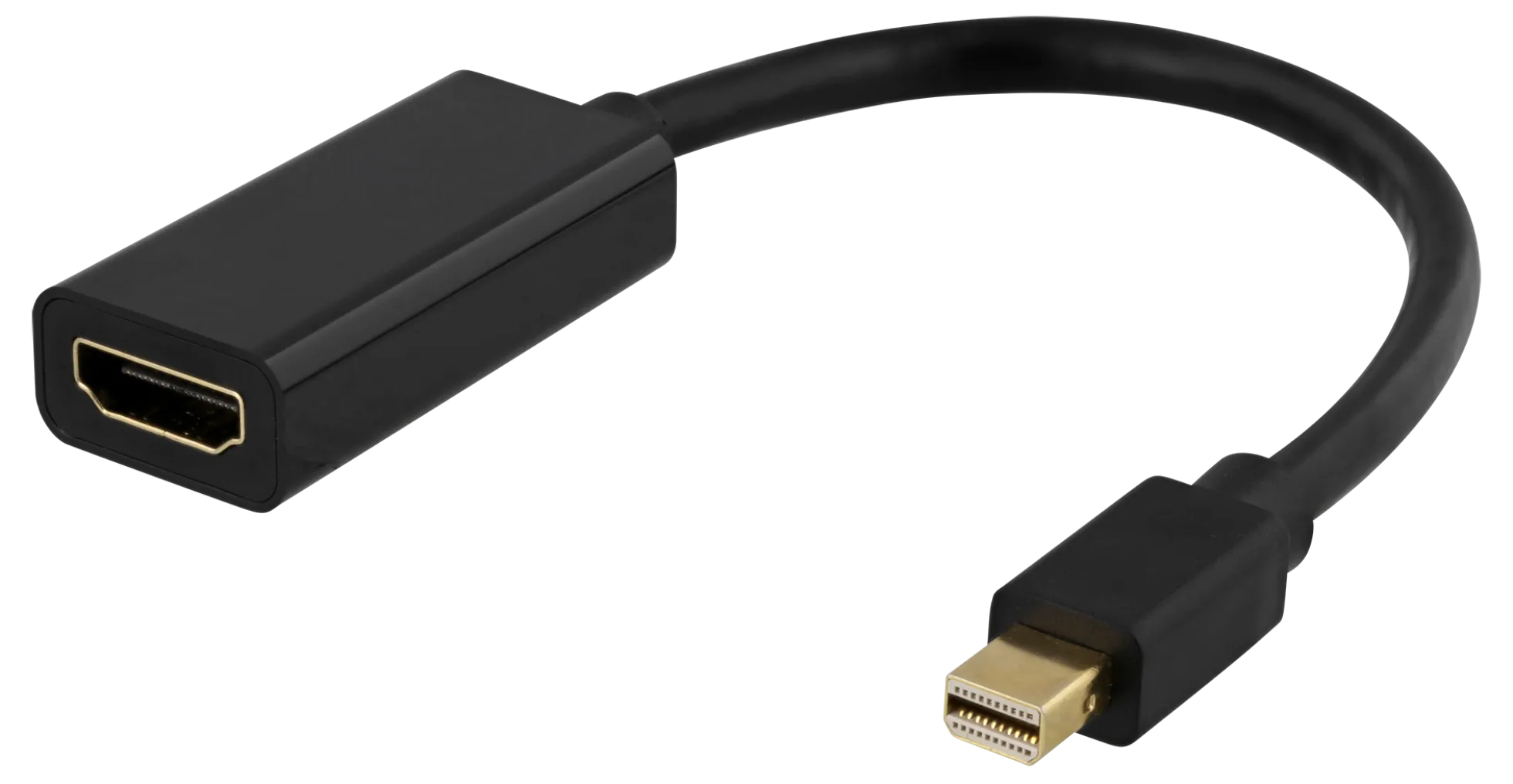 DELTACO Mini DisplayPort till HDMI adapter, 4K 60Hz, 0,2m, Sort