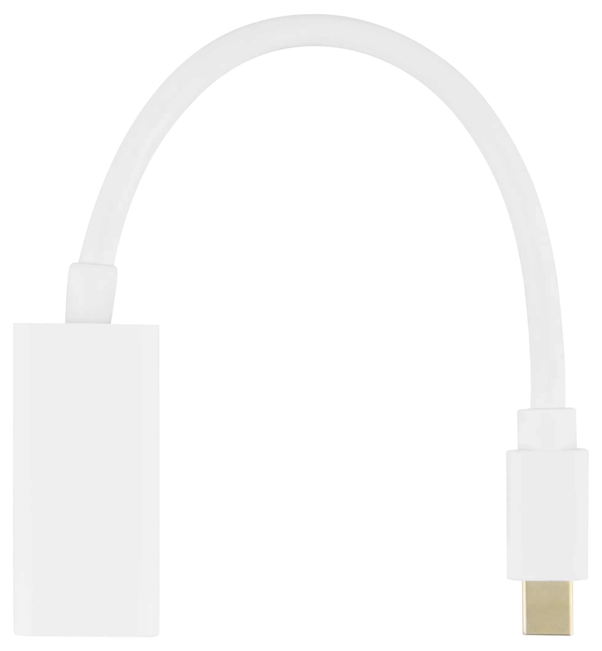 DELTACO Mini DisplayPort till HDMI adapter, 4K 60Hz, 0,2m, Hvid