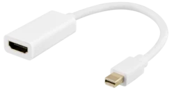 DELTACO Mini DisplayPort till HDMI adapter, 4K 60Hz, 0,2m, Hvid