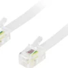 DELTACO modularkabel 4P4C(RJ9/RJ10/RJ22) 3m, hvid