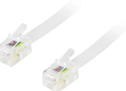 DELTACO modularkabel 4P4C(RJ9/RJ10/RJ22) 3m, hvid