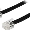DELTACO modulkabel, 6P6C(RJ12) til 6P6C(RJ12), 3m, sort