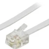 DELTACO modulkabel, 6P4C(RJ11) til 6P4C(RJ11), 10m, hvid