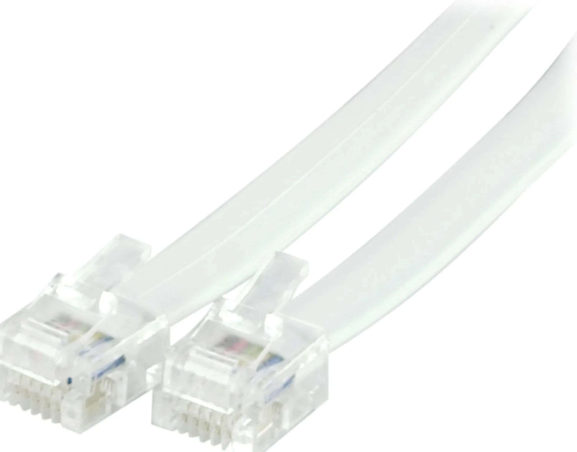 DELTACO modulkabel, 6P6C(RJ12) til 6P6C(RJ12), 10m, hvid