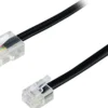 DELTACO modulkabel, 8P4C(RJ45) til 6P4C(RJ11), 1m, sort