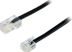 DELTACO modulkabel, 8P4C(RJ45) til 6P4C(RJ11), 1m, sort