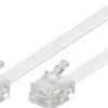 DELTACO modulkabel, 6P4C(RJ11) til 6P4C(RJ11), 3m, hvid