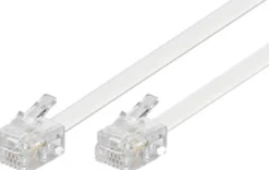 DELTACO modulkabel, 6P4C(RJ11) til 6P4C(RJ11), 3m, hvid