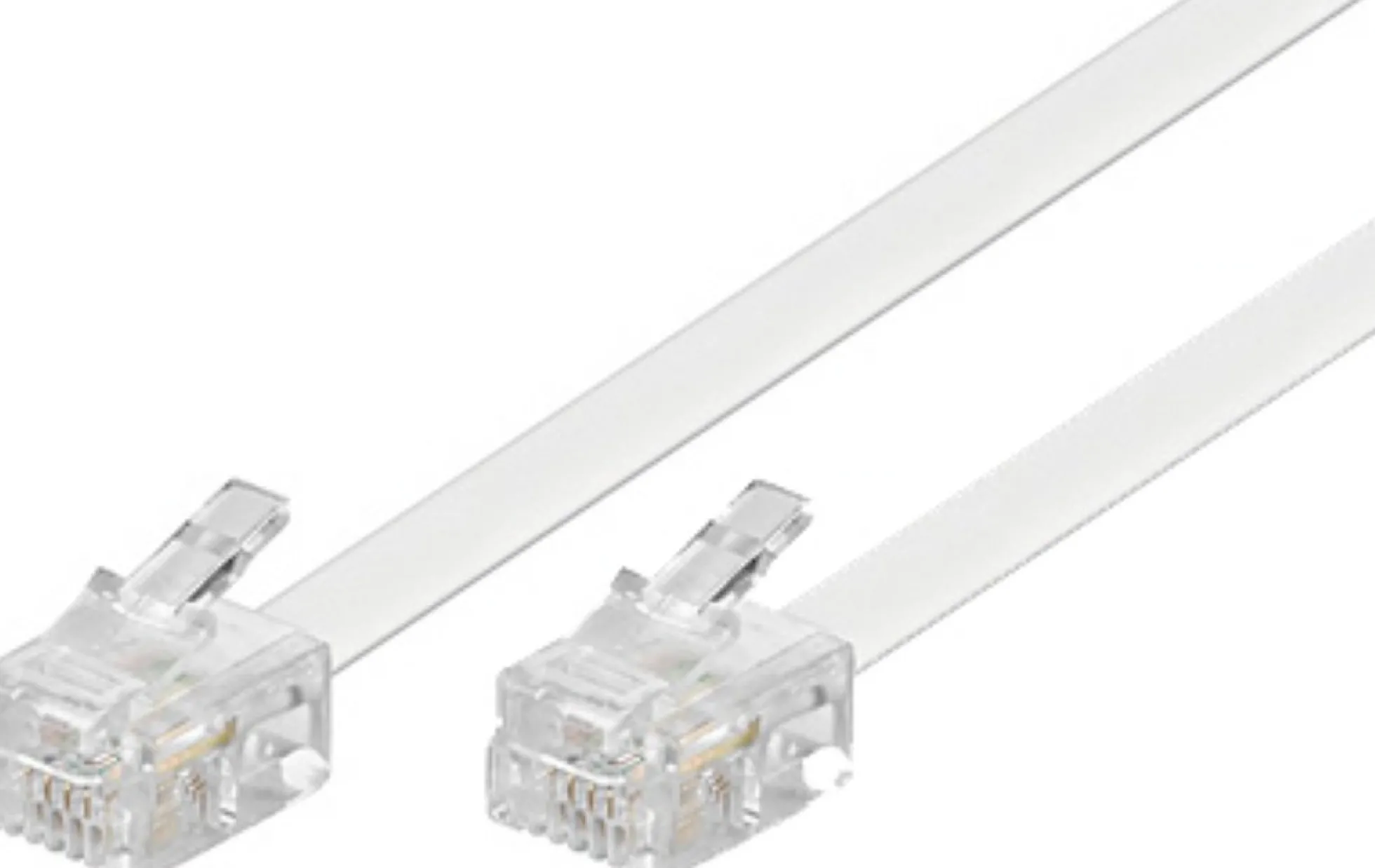 DELTACO modulkabel, 6P4C(RJ11) til 6P4C(RJ11), 3m, hvid
