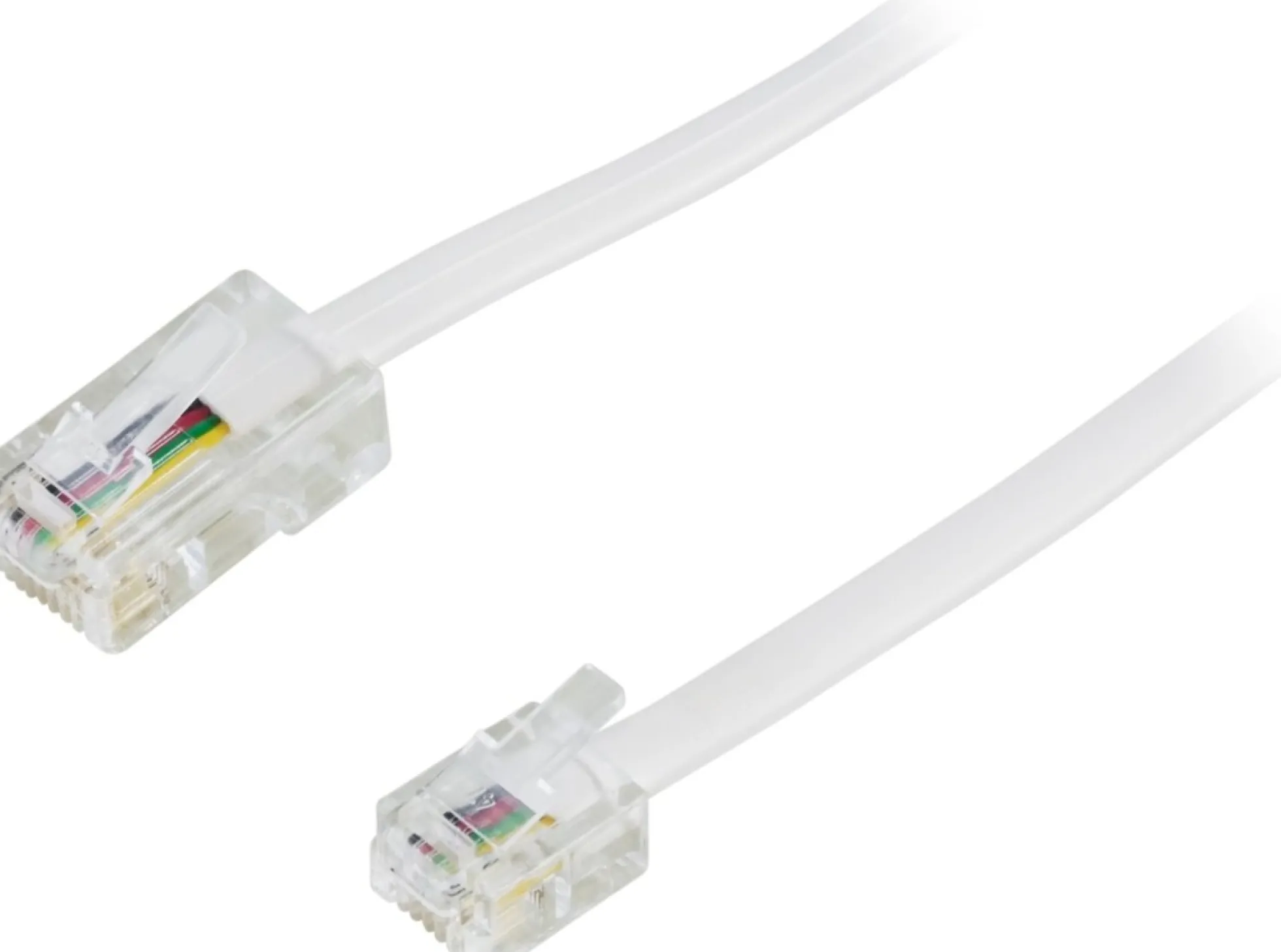 DELTACO modulkabel, 8P4C(RJ45) til 6P4C(RJ11), 5m, hvid