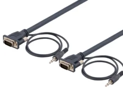 DELTACO monitorkabel HD15 han-han, 3m, 1920x1200 60Hz, 3.5mm lyd