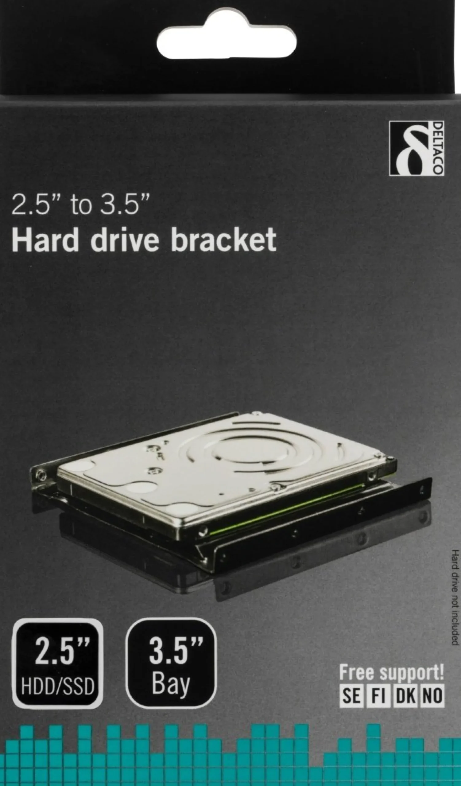 DELTACO monteringsramme for at kunne montere en 2,5" harddisk i en 3,5