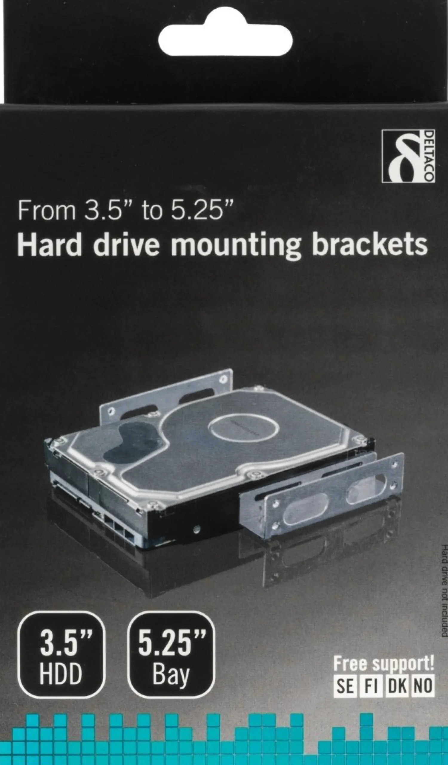 DELTACO monteringsvinkler til 3,5" harddisk i 5,25"