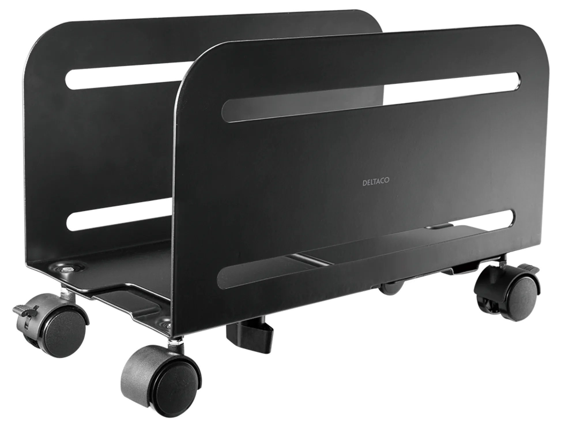 DELTACO OFFICE CPU stand, universal, mobil, sort