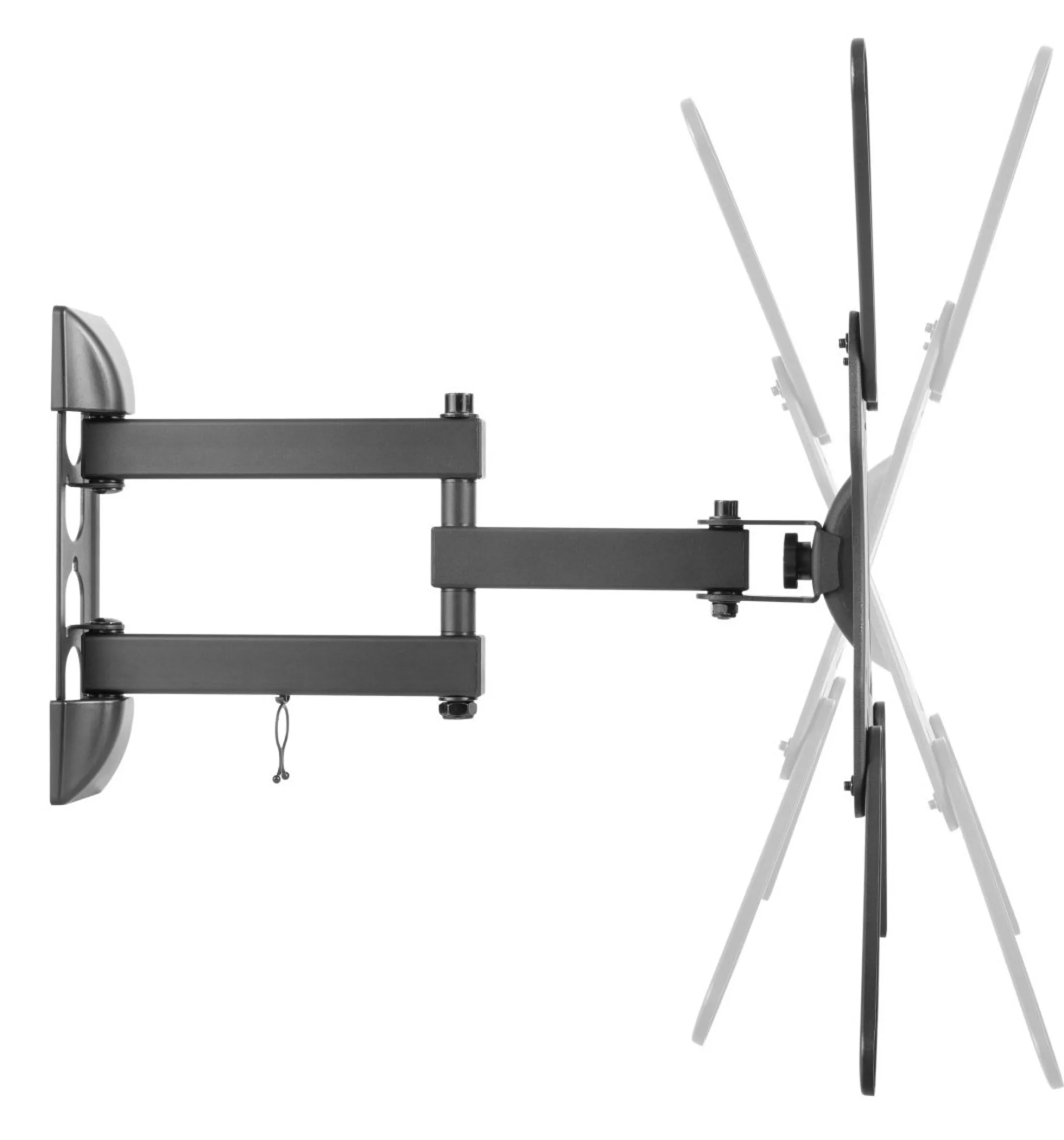 DELTACO Office, fuldt bevægelig 3-vejs væg, 23"-55", 30kg, 75x75-400-400