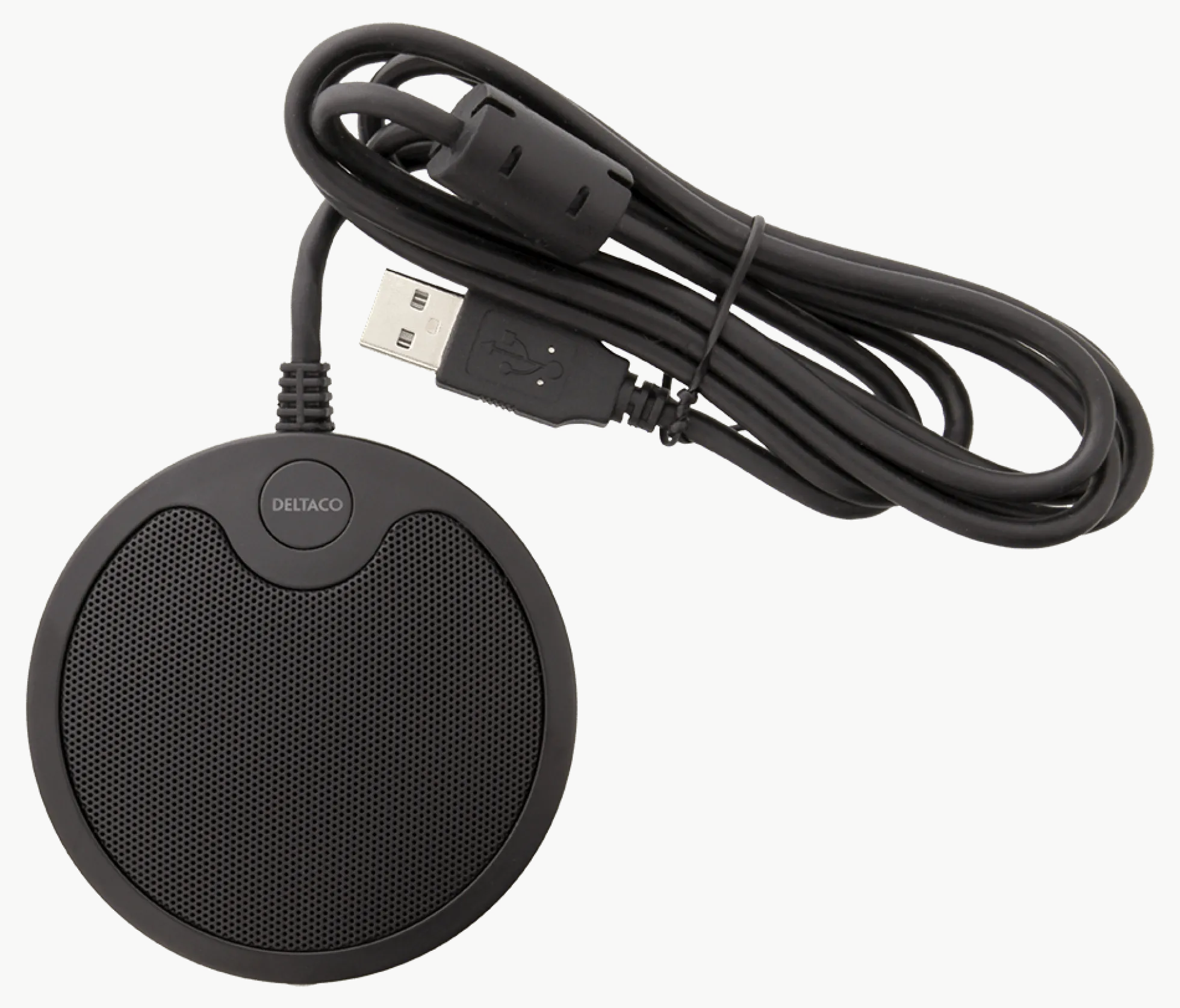 DELTACO Office konferencemikrofon med USB & 3,5mm lydport, VoIP, sort