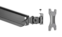 DELTACO Office, tredobbelt hydraulisk monitor-arm, 17"-27", 1,5-8kg,