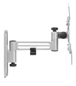 DELTACO OFFICE TV/monitor wall mount for RVs/motorhomes and trailers, aluminum, swivel, tilt, lockable, 13"-43", VESA, Full-Motion, 2-way, black
