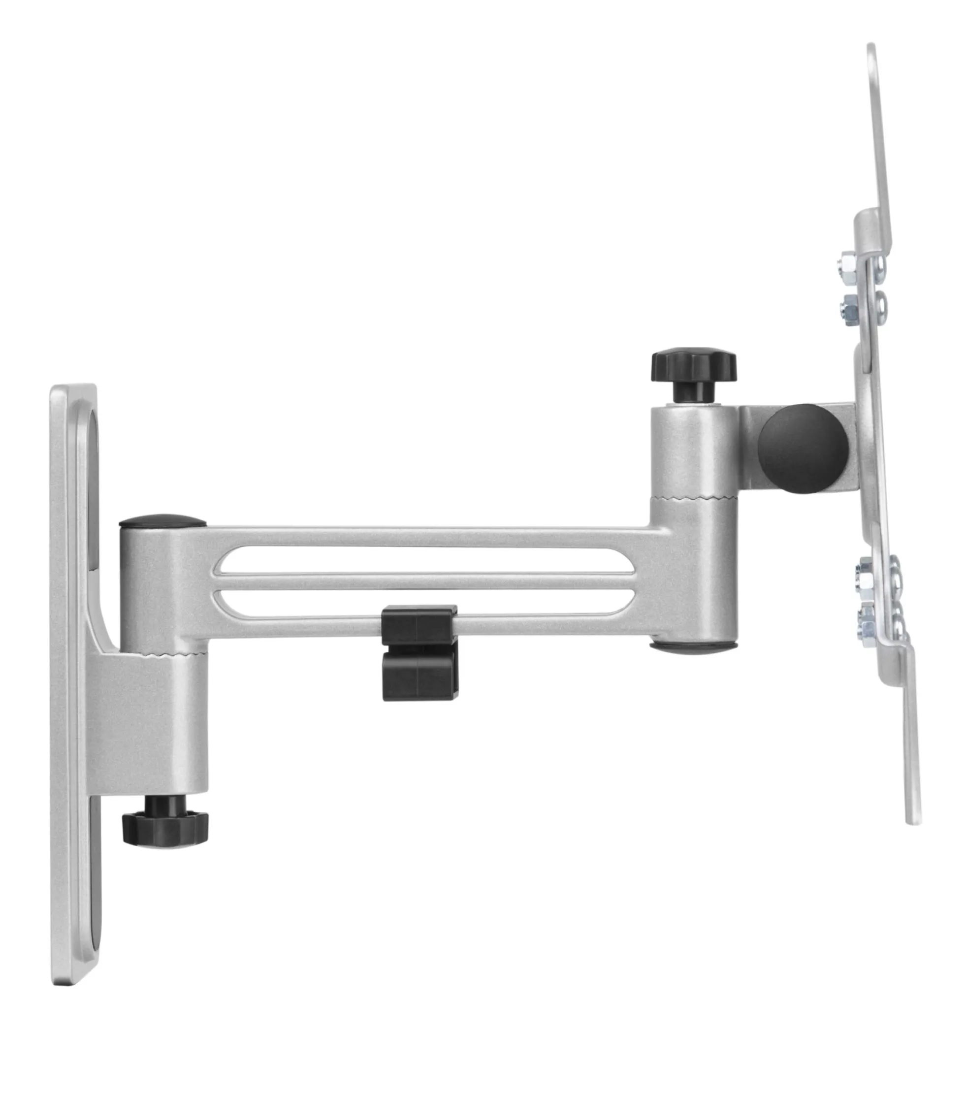DELTACO OFFICE TV/monitor wall mount for RVs/motorhomes and trailers, aluminum, swivel, tilt, lockable, 13"-43", VESA, Full-Motion, 2-way, black