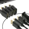DELTACO Office, USB-C ADAPTER RING, mDP, DP, VGA, HDMI