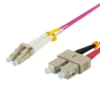 DELTACO OM4 fiber cable LC - SC, duplex, multimode, 50/125, 1.5m