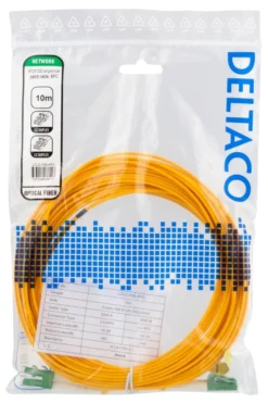 DELTACO OS2 fiber cable LC - LC, duplex, singlemode, APC, 9/125, 10m