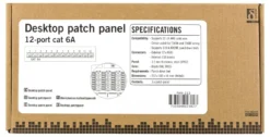 DELTACO Patch Panel, 12xRJ45, Cat6a, wall-mountable, metal, sort