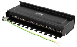 DELTACO Patch Panel, 12xRJ45, Cat6a, wall-mountable, metal, sort