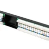 DELTACO 19" patch panel, 16+xRJ45, Cat6, UTP, 10Gbps, sort