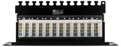 DELTACO 10-PATCH16 Patch panel, 12 ports, Cat6, UTP, sort