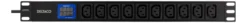 DELTACO 19" PDU with 10 C13 outlets, 3500W, ammeter, aluminium, black
