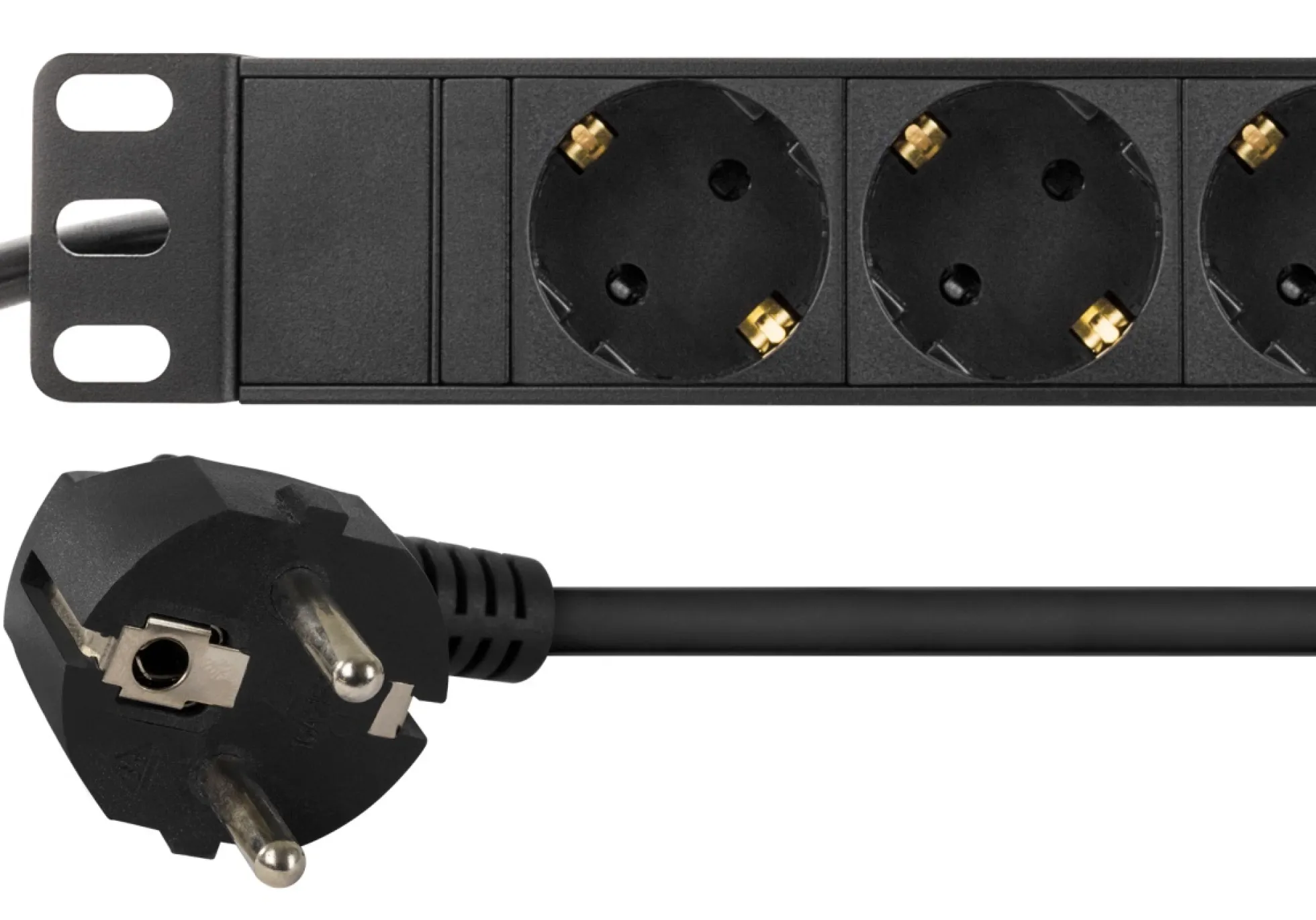 DELTACO power outlet, 9xCEE 7/4, 1xCEE 7/7, pet-protected, 2m,black
