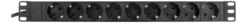 DELTACO power outlet, 9xCEE 7/4, 1xCEE 7/7, pet-protected, 2m,black