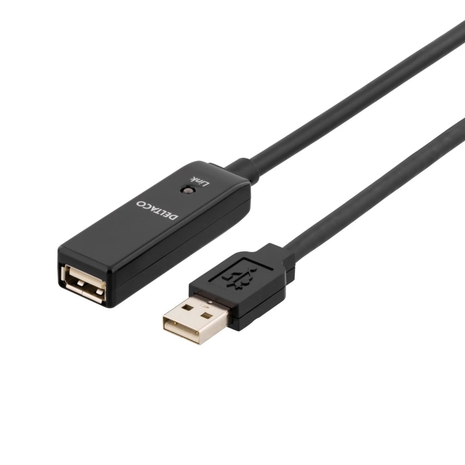 DELTACO PRIME USB 2.0 forlængerkabel, aktiv, Typ A han - Typ