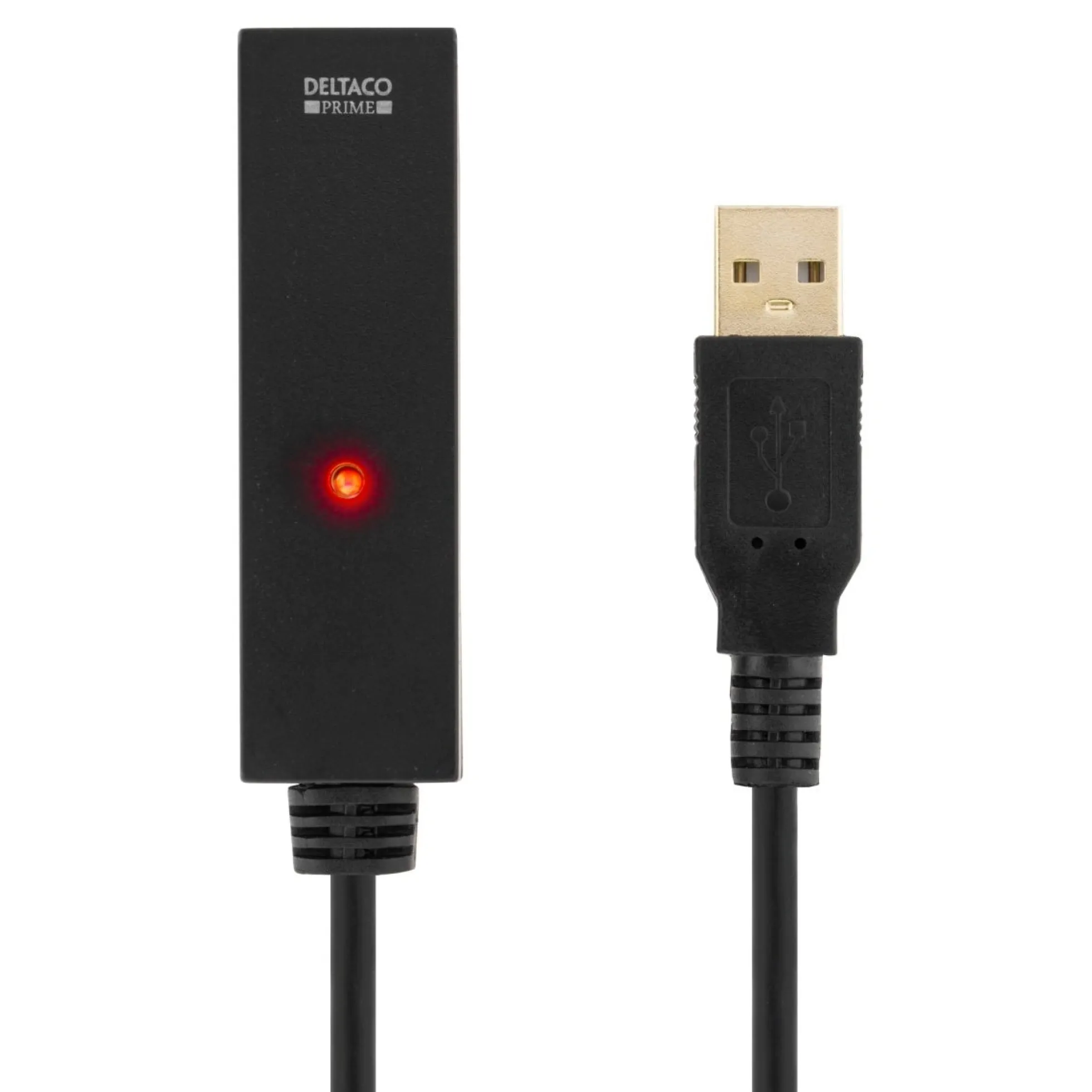 DELTACO PRIME USB 2.0 forlængerkabel, aktivt, Type A han - Typ